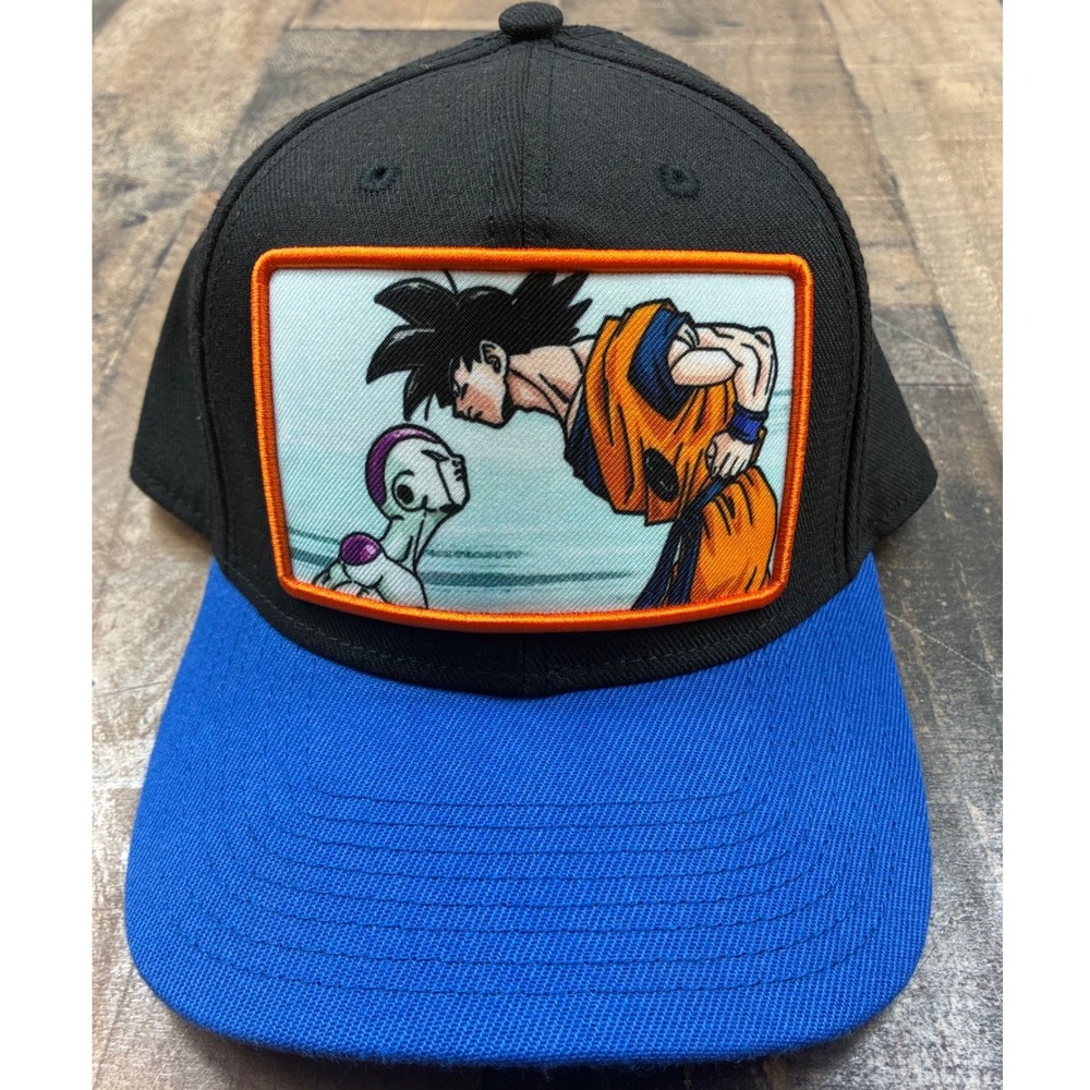 Dragon Ball Z Snapback Hat Mens OSFM Black Blue Goku vs Frieza Anime Cap Good